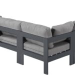 Nizuc 180" Water Resistant Fabric Upholstered Outdoor Patio 10pc. Modular Sectional