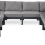 Nizuc 120" Water Resistant Fabric Upholstered Outdoor Patio 10pc. Modular Sectional