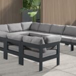 Nizuc 120" Water Resistant Fabric Upholstered Outdoor Patio 12pc. Modular Sectional