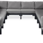Nizuc 120" Water Resistant Fabric Upholstered Outdoor Patio 12pc. Modular Sectional