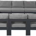 Nizuc 120" Water Resistant Fabric Upholstered Outdoor Patio 12pc. Modular Sectional