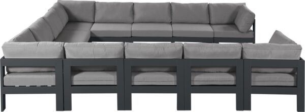Nizuc 120" Water Resistant Fabric Upholstered Outdoor Patio 12pc. Modular Sectional