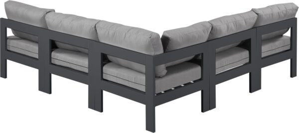 Nizuc 90" Water Resistant Fabric Upholstered Outdoor Patio 5pc. Modular Sectional