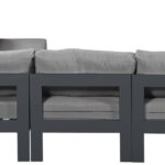 Nizuc 90" Water Resistant Fabric Upholstered Outdoor Patio 5pc. Modular Sectional