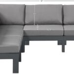 Nizuc 90" Water Resistant Fabric Upholstered Outdoor Patio 5pc. Modular Sectional