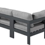 Nizuc 120" Water Resistant Fabric Upholstered Outdoor Patio 6pc. Modular Sectional