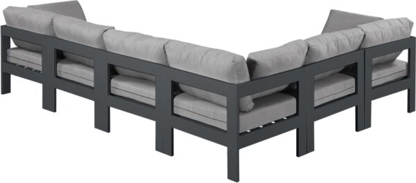 Nizuc 120" Water Resistant Fabric Upholstered Outdoor Patio 6pc. Modular Sectional