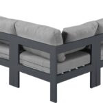Nizuc 120" Water Resistant Fabric Upholstered Outdoor Patio 7pc. Modular Sectional