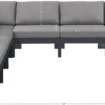 Nizuc 120" Water Resistant Fabric Upholstered Outdoor Patio 7pc. Modular Sectional