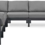 Nizuc 120" Water Resistant Fabric Upholstered Outdoor Patio 7pc. Modular Sectional