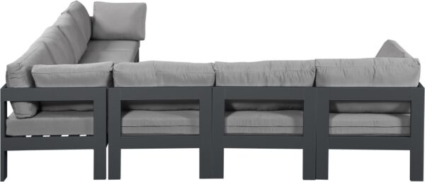 Nizuc 120" Water Resistant Fabric Upholstered Outdoor Patio 7pc. Modular Sectional