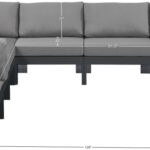 Nizuc 120" Water Resistant Fabric Upholstered Outdoor Patio 7pc. Modular Sectional