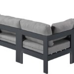 Nizuc 150" Water Resistant Fabric Upholstered Outdoor Patio 8pc. Modular Sectional