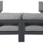 Nizuc 120" Water Resistant Fabric Upholstered Outdoor Patio 8pc. Modular Sectional