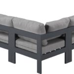 Nizuc 150" Water Resistant Fabric Upholstered Outdoor Patio 9pc. Modular Sectional
