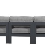Nizuc 150" Water Resistant Fabric Upholstered Outdoor Patio 9pc. Modular Sectional