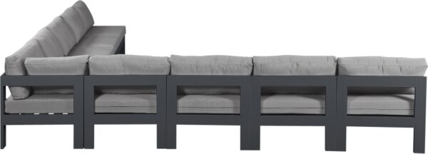 Nizuc 150" Water Resistant Fabric Upholstered Outdoor Patio 9pc. Modular Sectional