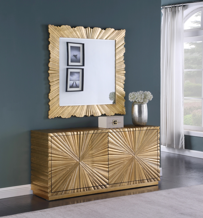 Golda Gold Leaf Frame Mirror