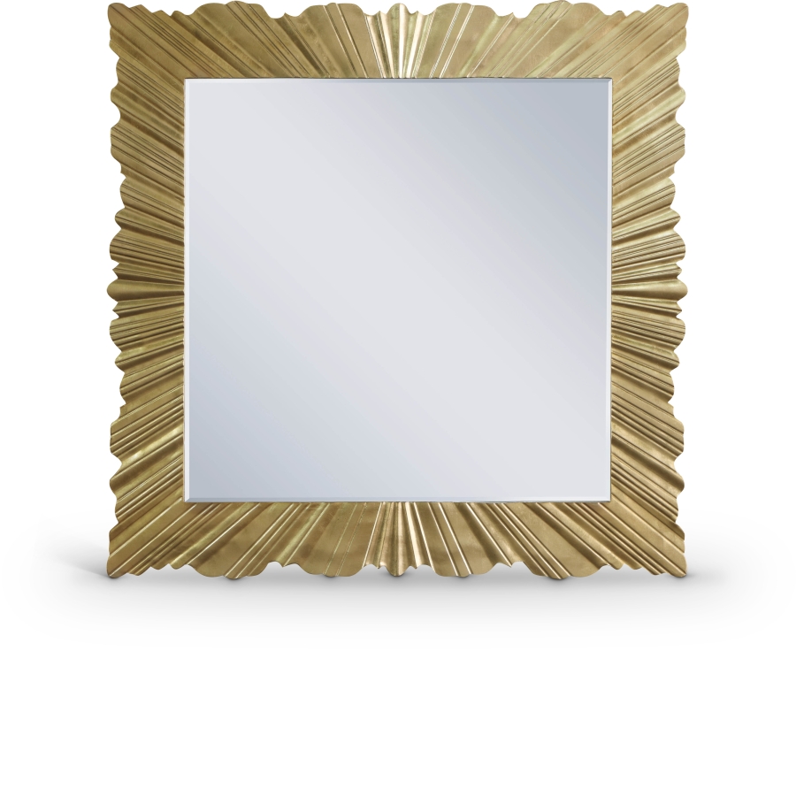 Golda Gold Leaf Frame Mirror