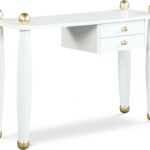 Etro Wood And Gold Metal Console Table / Desk