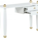Etro Wood And Gold Metal Console Table / Desk
