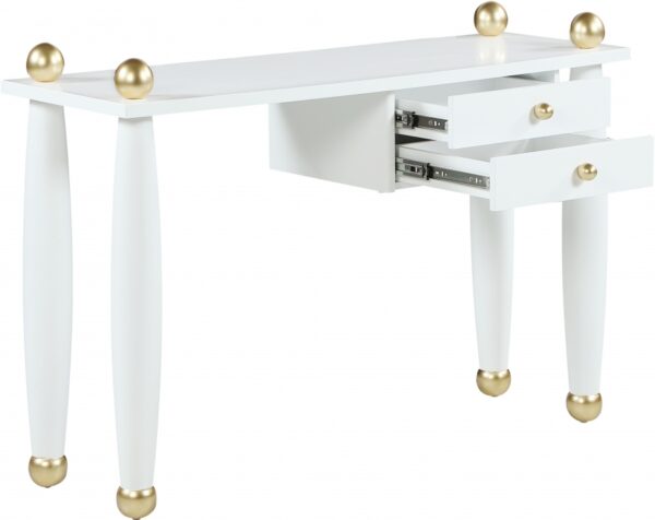 Etro Wood And Gold Metal Console Table / Desk