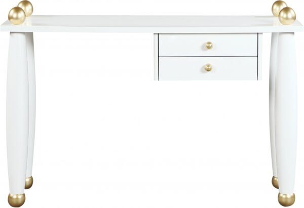 Etro Wood And Gold Metal Console Table / Desk