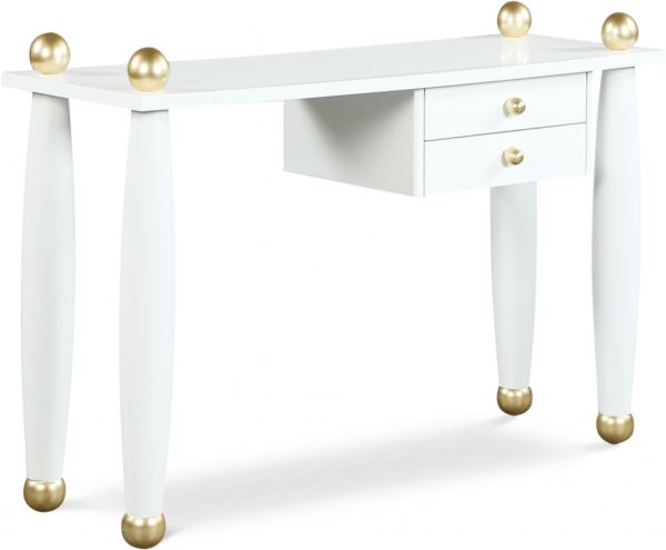 Etro Wood And Gold Metal Console Table / Desk