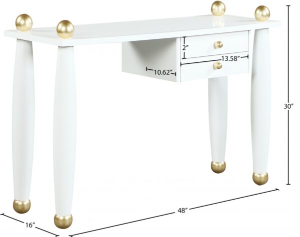 Etro Wood And Gold Metal Console Table / Desk