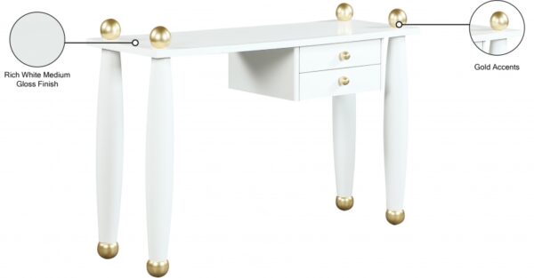 Etro Wood And Gold Metal Console Table / Desk