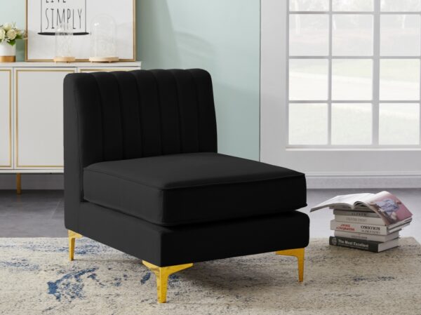 Alina Velvet Upholstered Modular Armless Chair