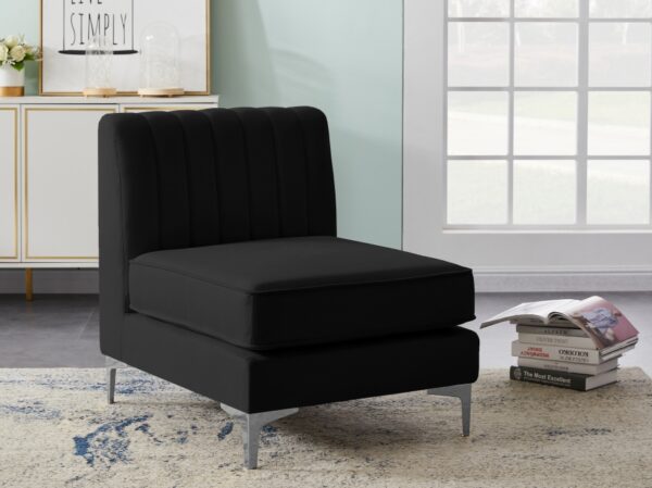 Alina Velvet Upholstered Modular Armless Chair