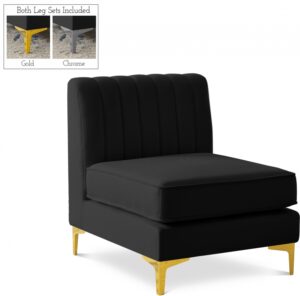 Alina Velvet Upholstered Modular Armless Chair