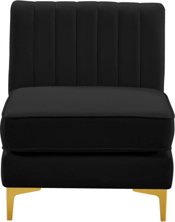 Alina Velvet Upholstered Modular Armless Chair