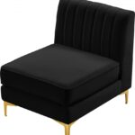 Alina Velvet Upholstered Modular Armless Chair
