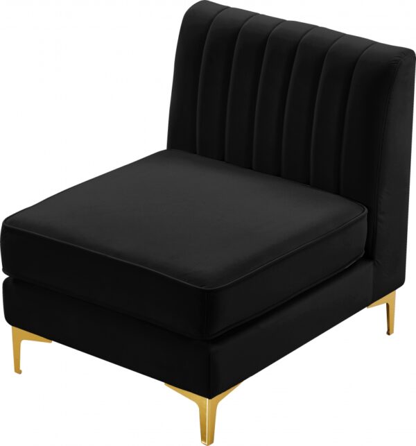 Alina Velvet Upholstered Modular Armless Chair