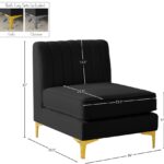 Alina Velvet Upholstered Modular Armless Chair