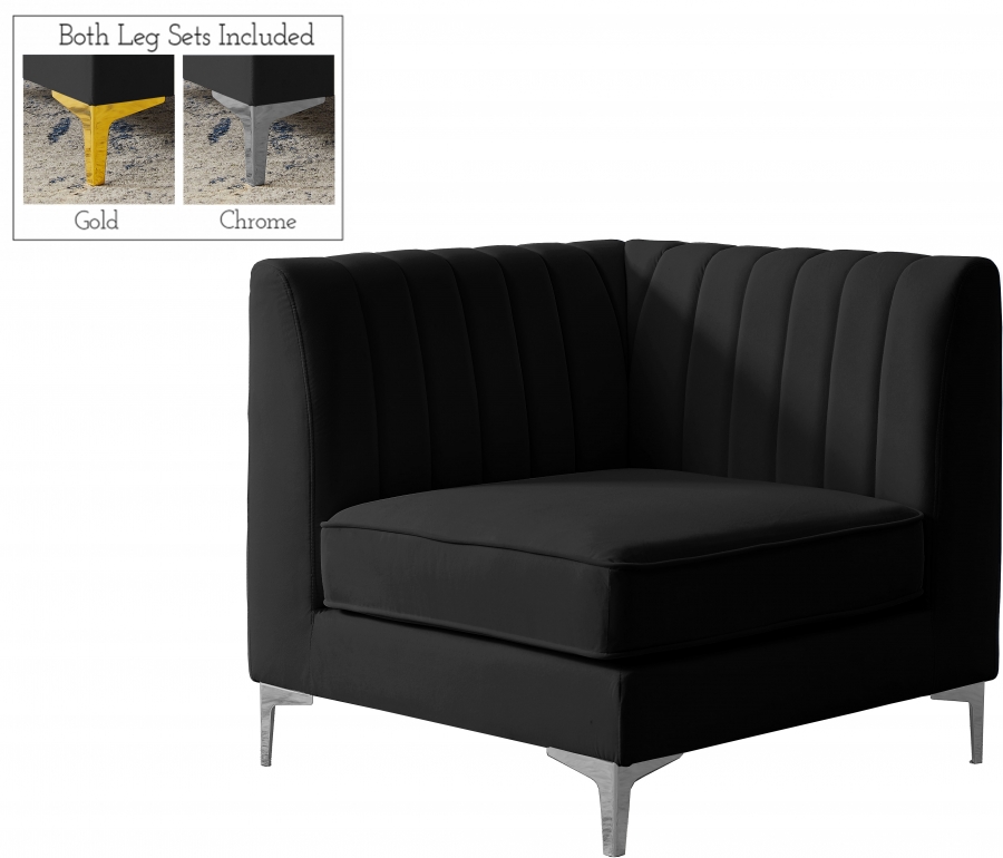 Alina Velvet Upholstered Modular Corner Chair