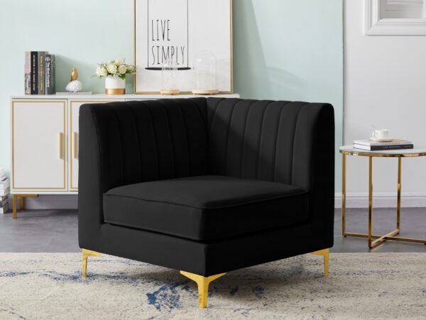 Alina Velvet Upholstered Modular Corner Chair