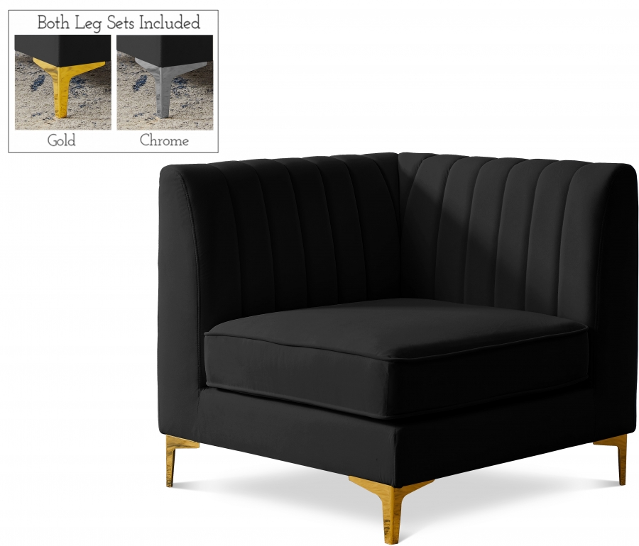Alina Velvet Upholstered Modular Corner Chair