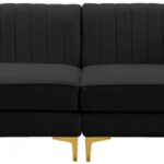 Alina 116.5" Velvet Upholstered 4pc. Modular Sofa