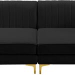 Alina 116.5" Velvet Upholstered 4pc. Modular Sofa