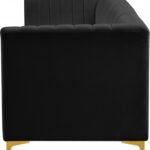 Alina 116.5" Velvet Upholstered 4pc. Modular Sofa