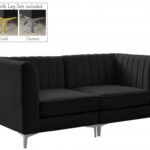Alina 65" Velvet Upholstered 2pc. Modular Loveseat