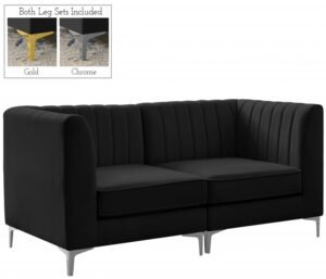 Alina 65" Velvet Upholstered 2pc. Modular Loveseat