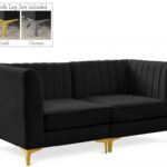 Alina 65" Velvet Upholstered 2pc. Modular Loveseat