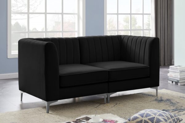 Alina 65" Velvet Upholstered 2pc. Modular Loveseat