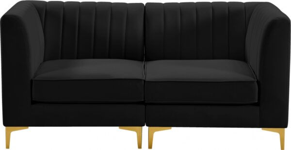 Alina 65" Velvet Upholstered 2pc. Modular Loveseat