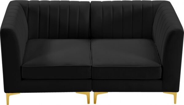 Alina 65" Velvet Upholstered 2pc. Modular Loveseat