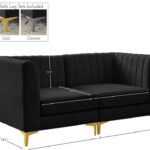 Alina 65" Velvet Upholstered 2pc. Modular Loveseat